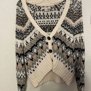 American eagle cropped button up sweater